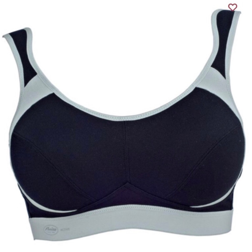 Anita High-Impact Black and Light Gray Sports Bra